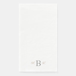 Gold & Silver Combo Font Monogram Wedding  Napkin