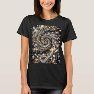 Gold & Silver Disco Spiral Vortex T-Shirt