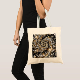 Gold & Silver Disco Spiral Vortex  Tote Bag