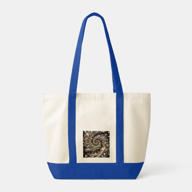 Gold & Silver Disco Spiral Vortex  Tote Bag (Back)