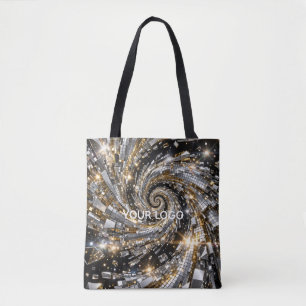 Gold & Silver Disco Spiral Vortex  Tote Bag