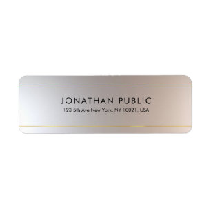 Gold Silver Elegant Template Top Return Address Label