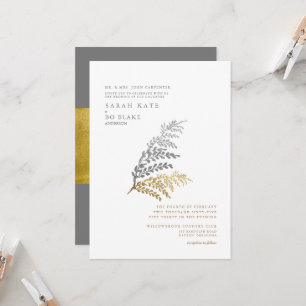 Gold & Silver Elegant Winter Wedding Invitation
