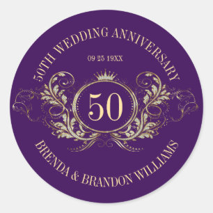 Gold & Silver Frame with a Crown Square Sticker