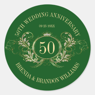 Gold & Silver Frame with a Crown Square Sticker