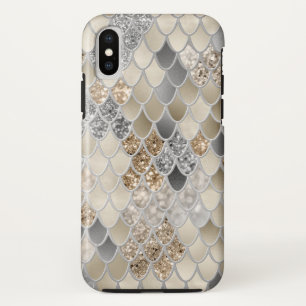 Gold Silver Gray Mermaid Scales Glam #1  iPhone X Case