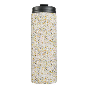 Gold, Silver, Gray Terrazzo Pattern Thermal Tumbler
