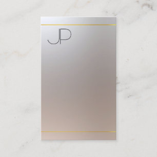 Gold Silver Look Monogram Professional Template Business Card