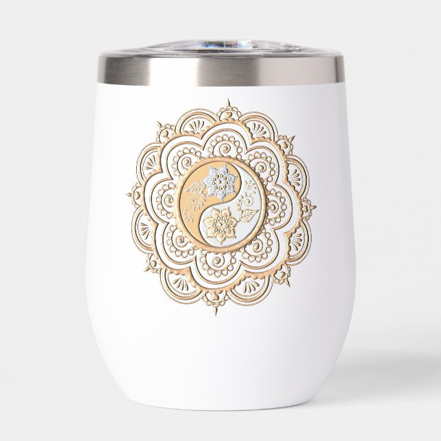 Gold & Silver Mandala water bottle (Front)