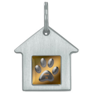 Gold Silver Pet ID Tag