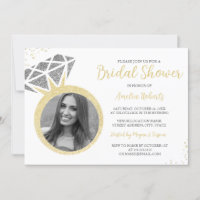 Gold Silver Photo Sparkle Ring Bridal Shower
