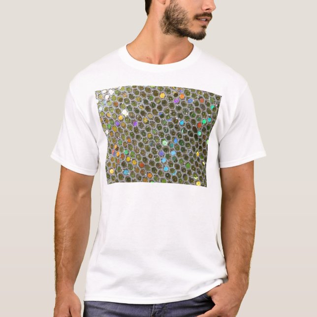 Gold Silver Shimmering Glitter Sparkles Pattern T-Shirt (Front)