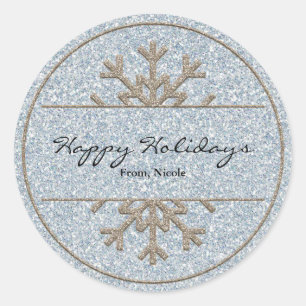 Gold & Silver Snowflake Holiday Winter Sticker