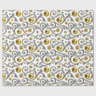 Gold & Silver Swirl Elegance Wrapping Paper