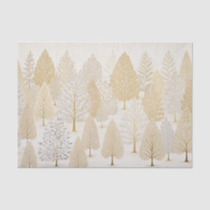 Gold Silver White Christmas Trees Tissue Paper