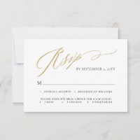 Gold Simple Elegant Script Meal Choice Wedding