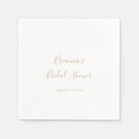 Gold Simple Minimalist Bridal Shower Napkins