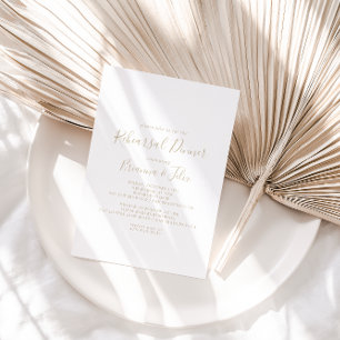 Gold Simple Minimalist Rehearsal Dinner Invitation