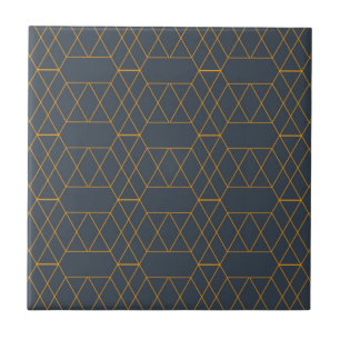 Gold, simple, modern, cool, trendy lines geometric ceramic tile