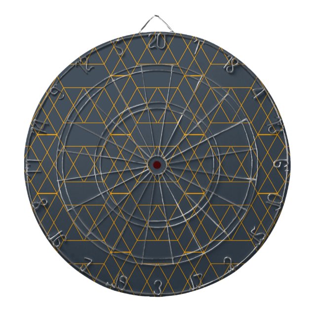 Gold, simple, modern, cool, trendy lines geometric dartboard (Front)