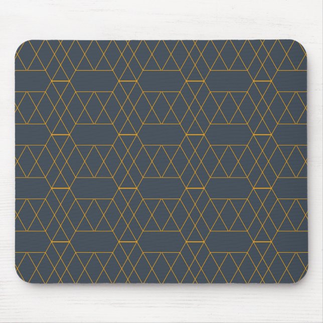 Gold, simple, modern, cool, trendy lines geometric mouse pad (Front)