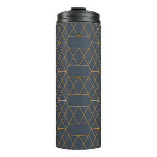 Gold, simple, modern, cool, trendy lines geometric thermal tumbler