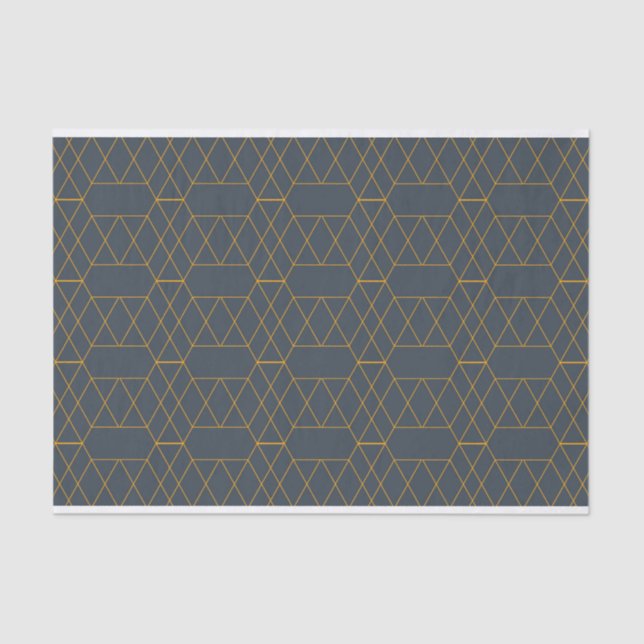 Gold, simple, modern, cool, trendy lines geometric tissue paper (Front)