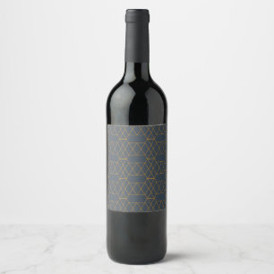 Gold, simple, modern, cool, trendy lines geometric wine label