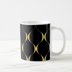 Gold, simple, modern, luxurious wavy graphic coffee mug