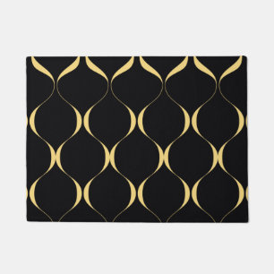 Gold, simple, modern, luxurious wavy graphic doormat