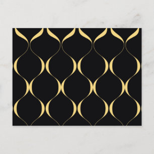 Gold, simple, modern, luxurious wavy graphic postcard