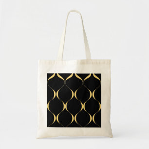 Gold, simple, modern, luxurious wavy graphic tote bag