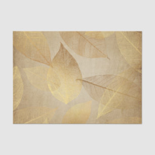 Gold Skeleton Leaves and Bronze Look Tissue Paper