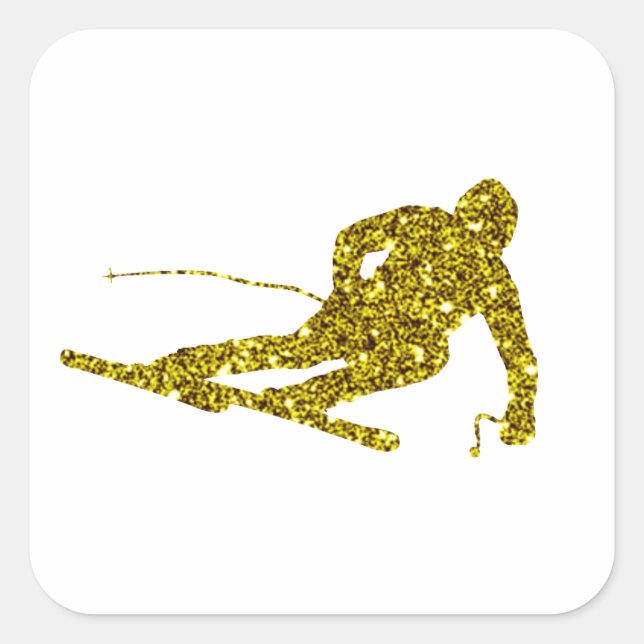 Gold Ski Sticker (Front)