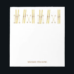 Gold Skis Poles | Vintage Ski Illustration Cream Notepad<br><div class="desc">Modern Alpine ski,  skiing,  skier-themed design with gold skis and gold poles. Simple festive holiday gold ski illustration for ski lovers.</div>