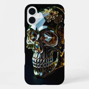 Gold Skull iPhone 16 Plus Case
