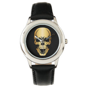 Gold Skull Kid's Wrist Watch