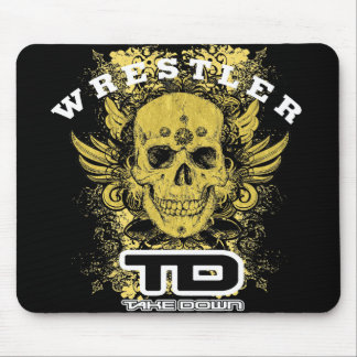 gold skull mouse pad