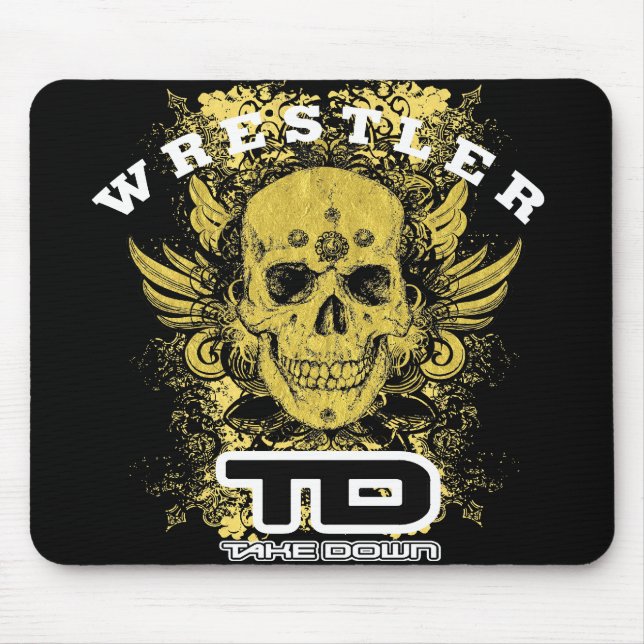 gold skull mouse pad (Front)