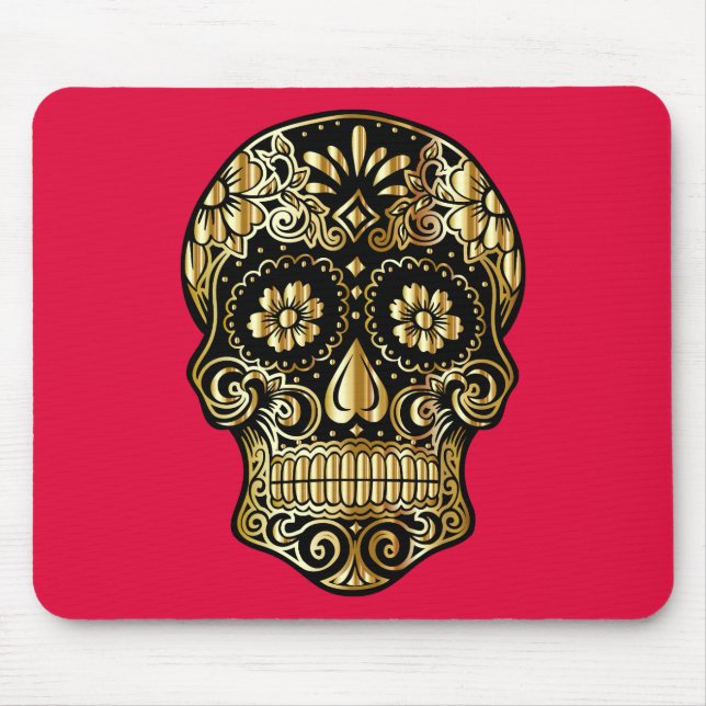 Gold Skull Mouse Pad (Front)