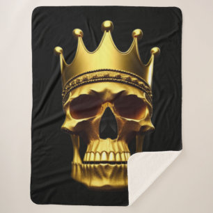 Gold Skull Sherpa Blanket