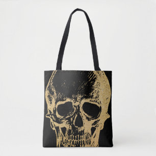 Gold Skull Tote Black