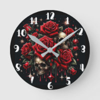 Gold Skulls & Red Roses Sparkle Gothic Glamour