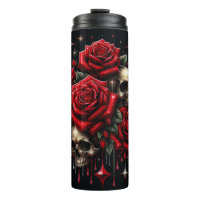 Gold Skulls & Red Roses Sparkle Gothic Glamour