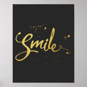 Gold Smile Quote Poster