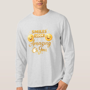 Gold Smile Script Long Sleeve T-Shirt