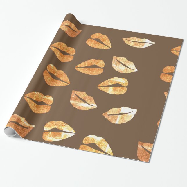 Gold smile Wrapping Paper (Unrolled)