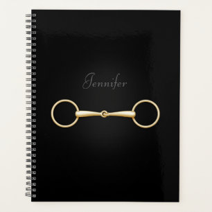 Gold Snaffle Bit Elegant Personalised Equestrian Planner