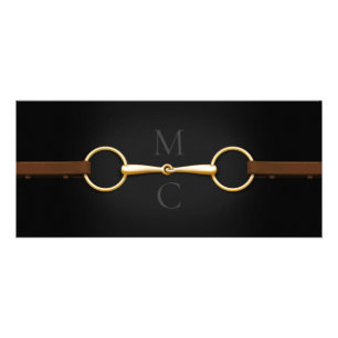 Gold Snaffle Bit & Laced Reins Equestrian Industry Rack Card