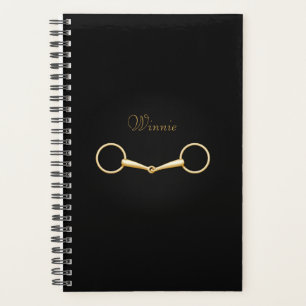 Gold Snaffle Bit Personalised 5.5"x8" Equestrian Planner